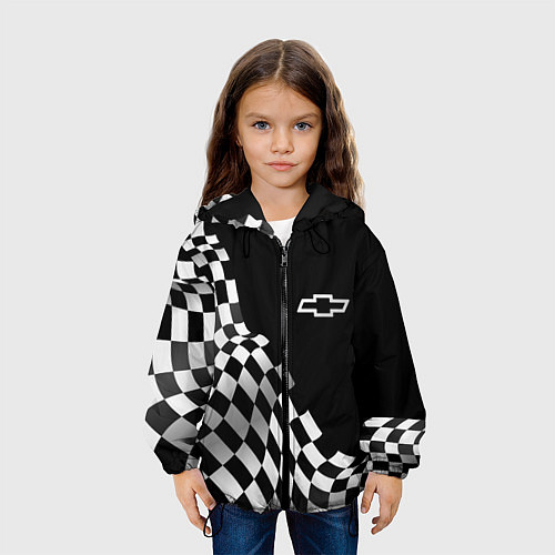 Детская куртка Chevrolet racing flag / 3D-Черный – фото 3