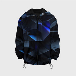Куртка с капюшоном детская Синие и черные кубы, цвет: 3D-черный