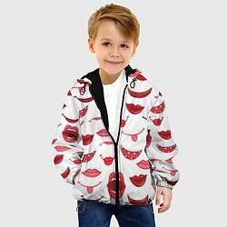 Куртка с капюшоном детская Сладкие губы, цвет: 3D-черный — фото 2