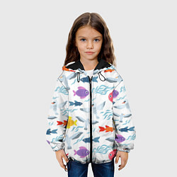 Куртка с капюшоном детская Рыбы и чайки, цвет: 3D-черный — фото 2