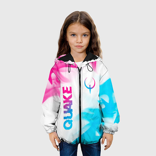 Детская куртка Quake neon gradient style: надпись, символ / 3D-Черный – фото 3