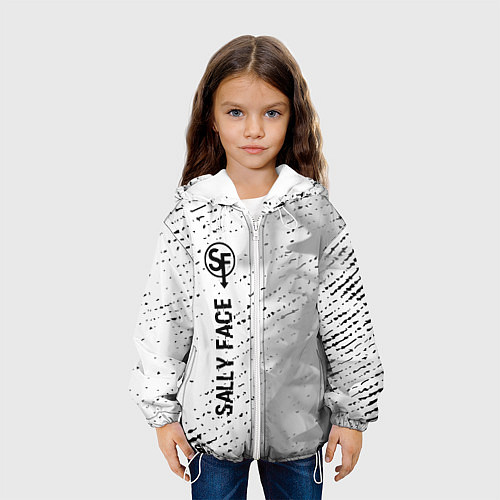 Детская куртка Sally Face glitch на светлом фоне: по-вертикали / 3D-Белый – фото 3