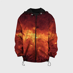 Куртка с капюшоном детская Огненная галактика, цвет: 3D-черный