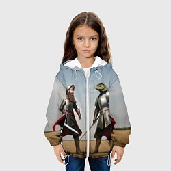 Куртка с капюшоном детская Древний Рус против Ящера, цвет: 3D-белый — фото 2