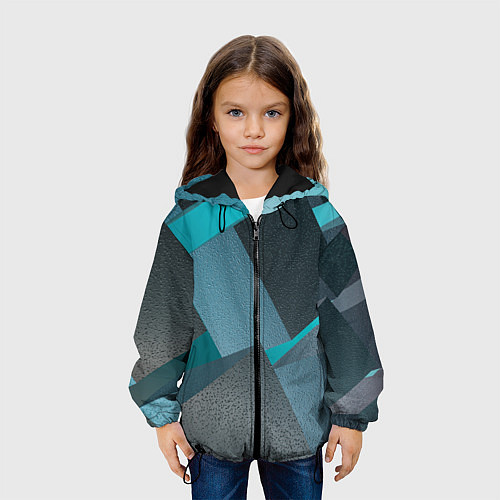 Детская куртка Абстрактные ребристые кубы / 3D-Черный – фото 3