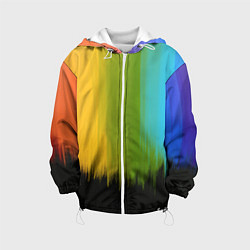 Куртка с капюшоном детская Летняя радуга, цвет: 3D-белый