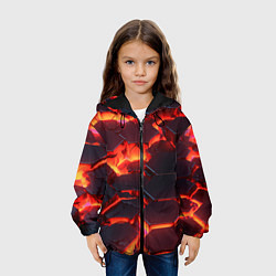 Куртка с капюшоном детская Огненные наносоты, цвет: 3D-черный — фото 2
