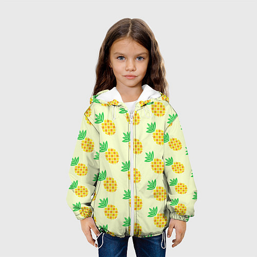 Детская куртка Летние ананасы / 3D-Белый – фото 3