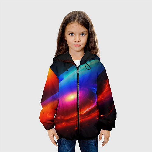 Детская куртка Неоновая галактика / 3D-Черный – фото 3