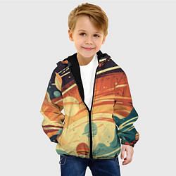 Куртка с капюшоном детская Абстрактный арт нейросети, цвет: 3D-черный — фото 2