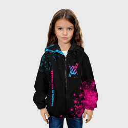 Куртка с капюшоном детская Darling in the FranXX - neon gradient: надпись, си, цвет: 3D-черный — фото 2