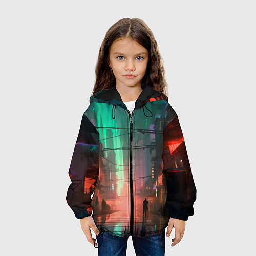 Детская куртка Кибер город будущего / 3D-Черный – фото 3