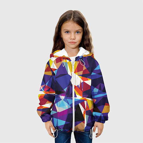 Детская куртка Мозаичный узор / 3D-Белый – фото 3