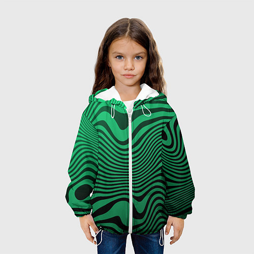 Детская куртка Абстрактный узор волн / 3D-Белый – фото 3