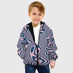 Куртка с капюшоном детская Абстрактный размытый узор, цвет: 3D-черный — фото 2