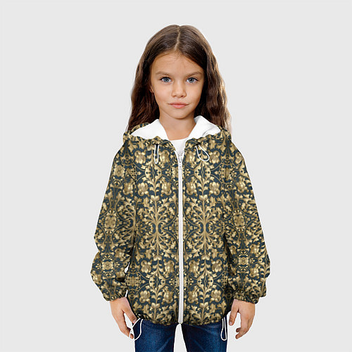Детская куртка Объемный золотой цветочный узор / 3D-Белый – фото 3