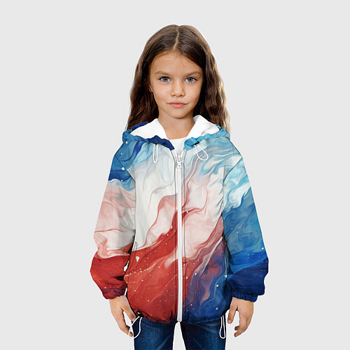 Детская куртка Белый синий красный / 3D-Белый – фото 3