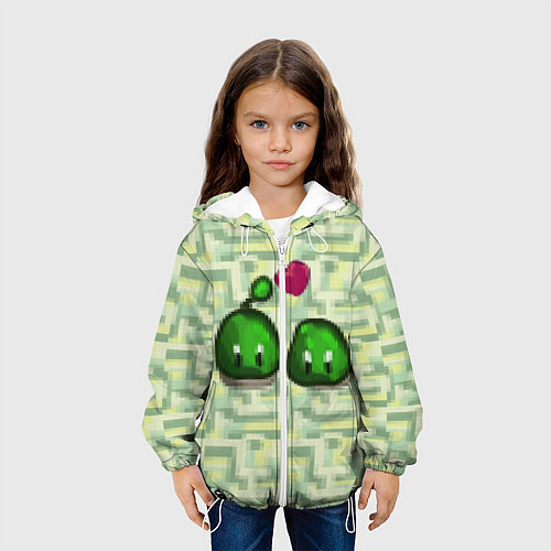 Детская куртка Зеленые слаймы стардью / 3D-Белый – фото 3