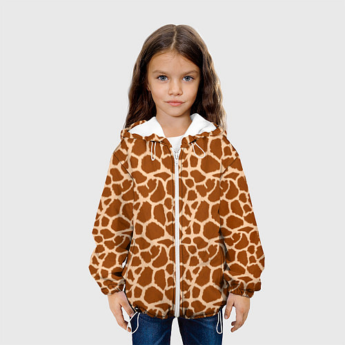 Детская куртка Шкура Жирафа - Giraffe / 3D-Белый – фото 3