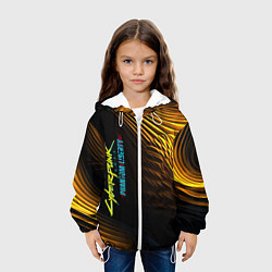 Куртка с капюшоном детская Black yellow cyberpunk phantom liberty, цвет: 3D-белый — фото 2