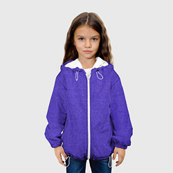 Куртка с капюшоном детская Текстура ажурный сиреневый, цвет: 3D-белый — фото 2