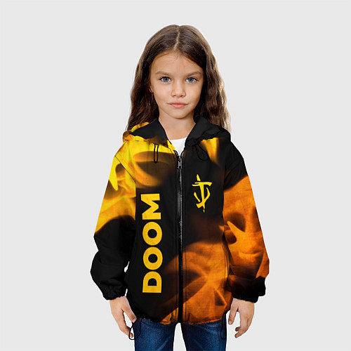 Детская куртка Doom - gold gradient: надпись, символ / 3D-Черный – фото 3