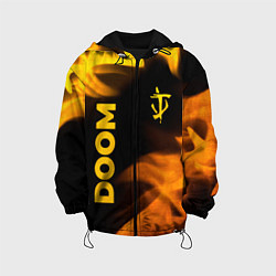 Детская куртка Doom - gold gradient: надпись, символ