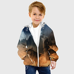 Куртка с капюшоном детская Волки на севере, цвет: 3D-белый — фото 2