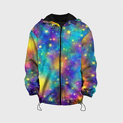 Куртка с капюшоном детская Звездный космос, сияющий волшебством, цвет: 3D-черный