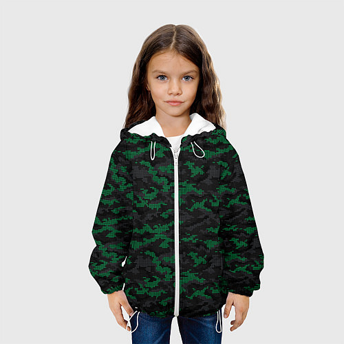 Детская куртка Точечный камуфляжный узор Spot camouflage pattern / 3D-Белый – фото 3