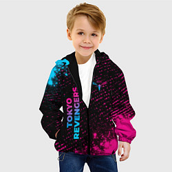 Куртка с капюшоном детская Tokyo Revengers - neon gradient: надпись, символ, цвет: 3D-черный — фото 2