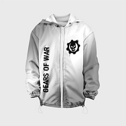 Куртка с капюшоном детская Gears of War glitch на светлом фоне: надпись, симв, цвет: 3D-белый
