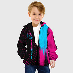 Куртка с капюшоном детская Danganronpa - neon gradient: по-вертикали, цвет: 3D-черный — фото 2