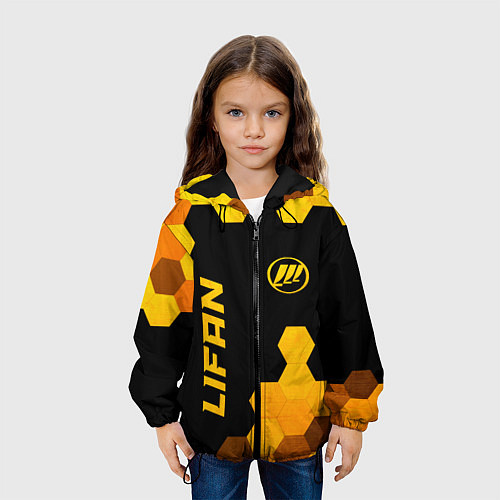 Детская куртка Lifan - gold gradient: надпись, символ / 3D-Черный – фото 3