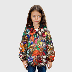 Куртка с капюшоном детская Камни и драгоценности, цвет: 3D-черный — фото 2