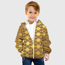 Куртка с капюшоном детская Golden pattern, цвет: 3D-белый — фото 2