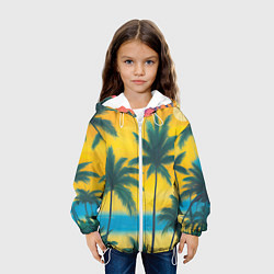Куртка с капюшоном детская Закат на отдыхе, цвет: 3D-белый — фото 2