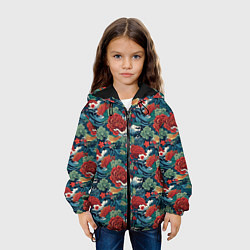 Куртка с капюшоном детская Рисунок Ирезуми Паттерн, цвет: 3D-черный — фото 2