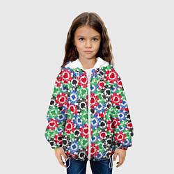 Куртка с капюшоном детская Фишки, Ставки, Покер, цвет: 3D-белый — фото 2