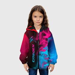 Куртка с капюшоном детская Citroen - neon gradient: по-вертикали, цвет: 3D-черный — фото 2