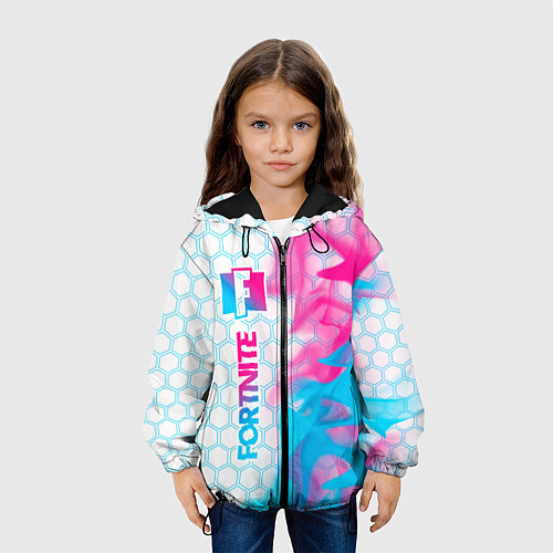 Детская куртка Fortnite neon gradient style: по-вертикали / 3D-Черный – фото 3