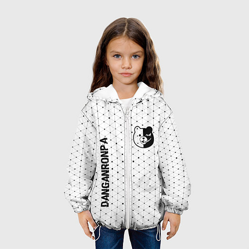 Детская куртка Danganronpa glitch на светлом фоне: надпись, симво / 3D-Белый – фото 3