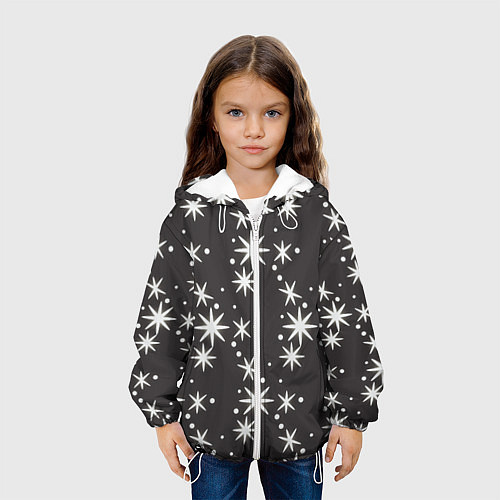 Детская куртка Звёздные снежинки / 3D-Белый – фото 3