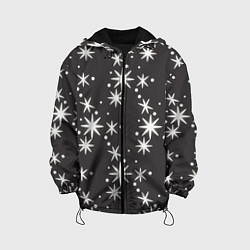 Куртка с капюшоном детская Звёздные снежинки, цвет: 3D-черный