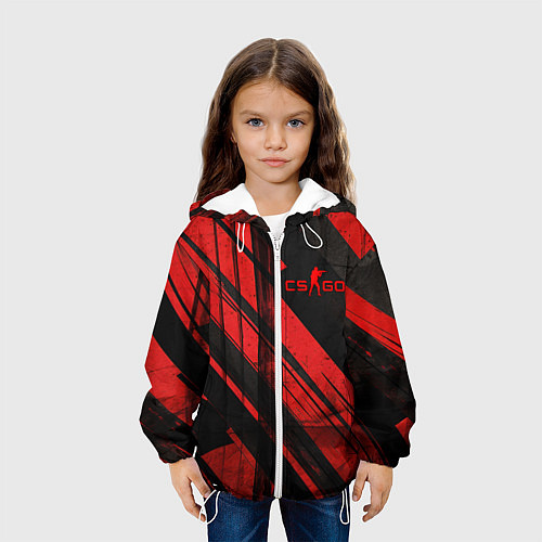 Детская куртка CS GO black and red / 3D-Белый – фото 3