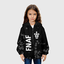 Куртка с капюшоном детская FNAF glitch на темном фоне: надпись, символ, цвет: 3D-черный — фото 2