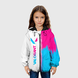 Куртка с капюшоном детская Valorant neon gradient style: по-вертикали, цвет: 3D-черный — фото 2