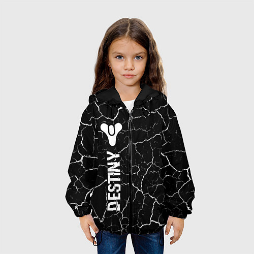 Детская куртка Destiny glitch на темном фоне: по-вертикали / 3D-Черный – фото 3