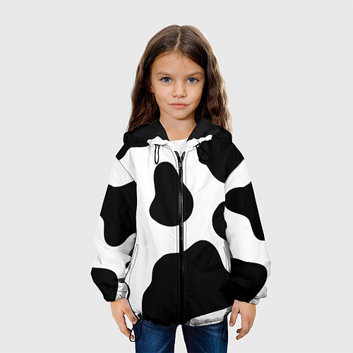 Детская куртка Принт - пятна коровы / 3D-Черный – фото 3