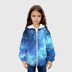 Куртка с капюшоном детская Яркие звёзды в космосе, цвет: 3D-белый — фото 2